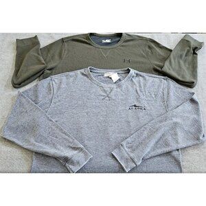 Sweatshirt Men 2XL Lot of 2 Gray Olive LS Under Armour Cold Gear Coconut Creek
